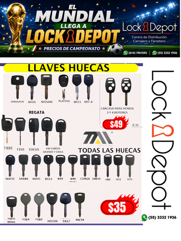 Llaves Huecas Automotrices