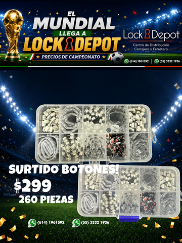 Surtido de Botones para Controles - 260 Piezas