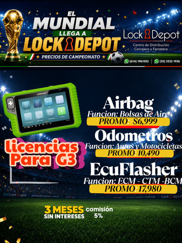 Licencia G3 OBDSTAR - Airbag (Bolsas de Aire)