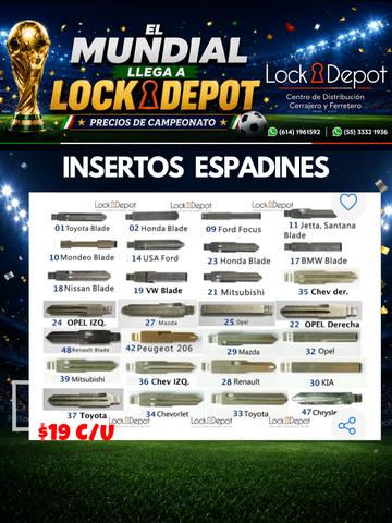 Insertos Espadines para Controles